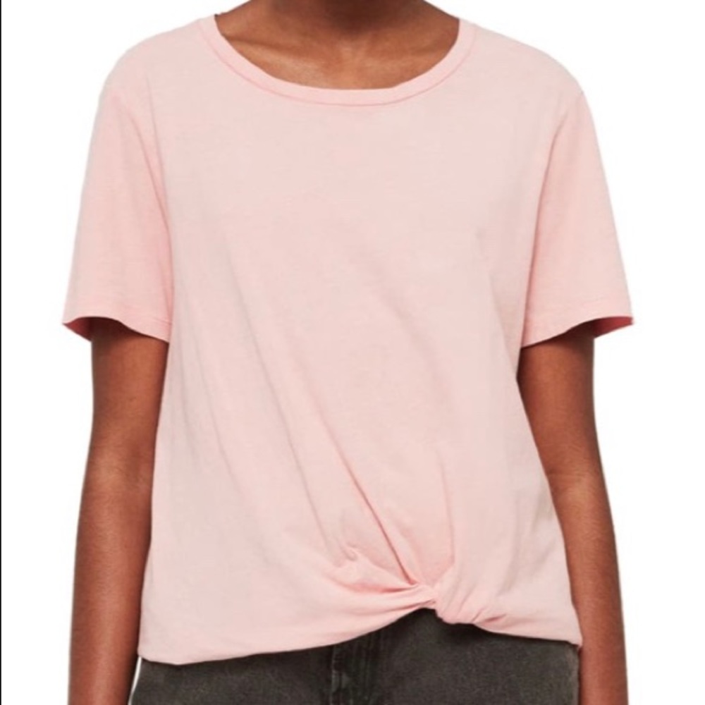 ✨ NEW All Saints Pink Wilma Twist Front T Shirt S